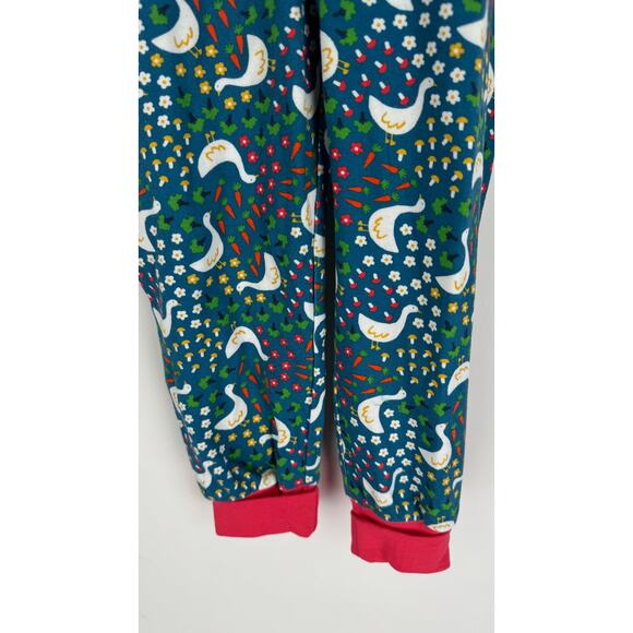 Frugi Parsnip Dungaree Blue Springtime Geese Unisex Kid 3-4Y Overalls New Cotton - Picture 2 of 9